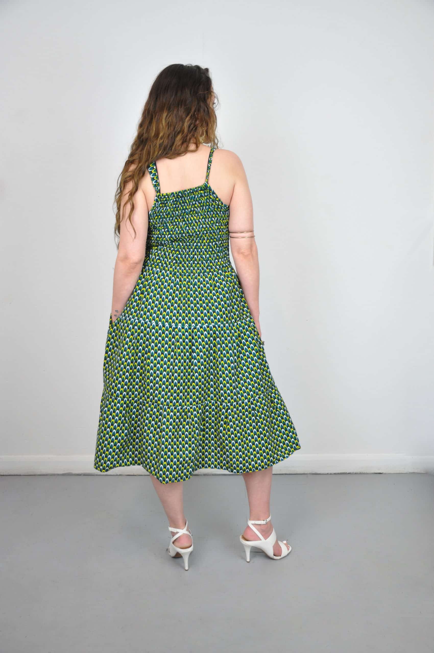 Gaia Green Ankara Midi Dress - Image 4