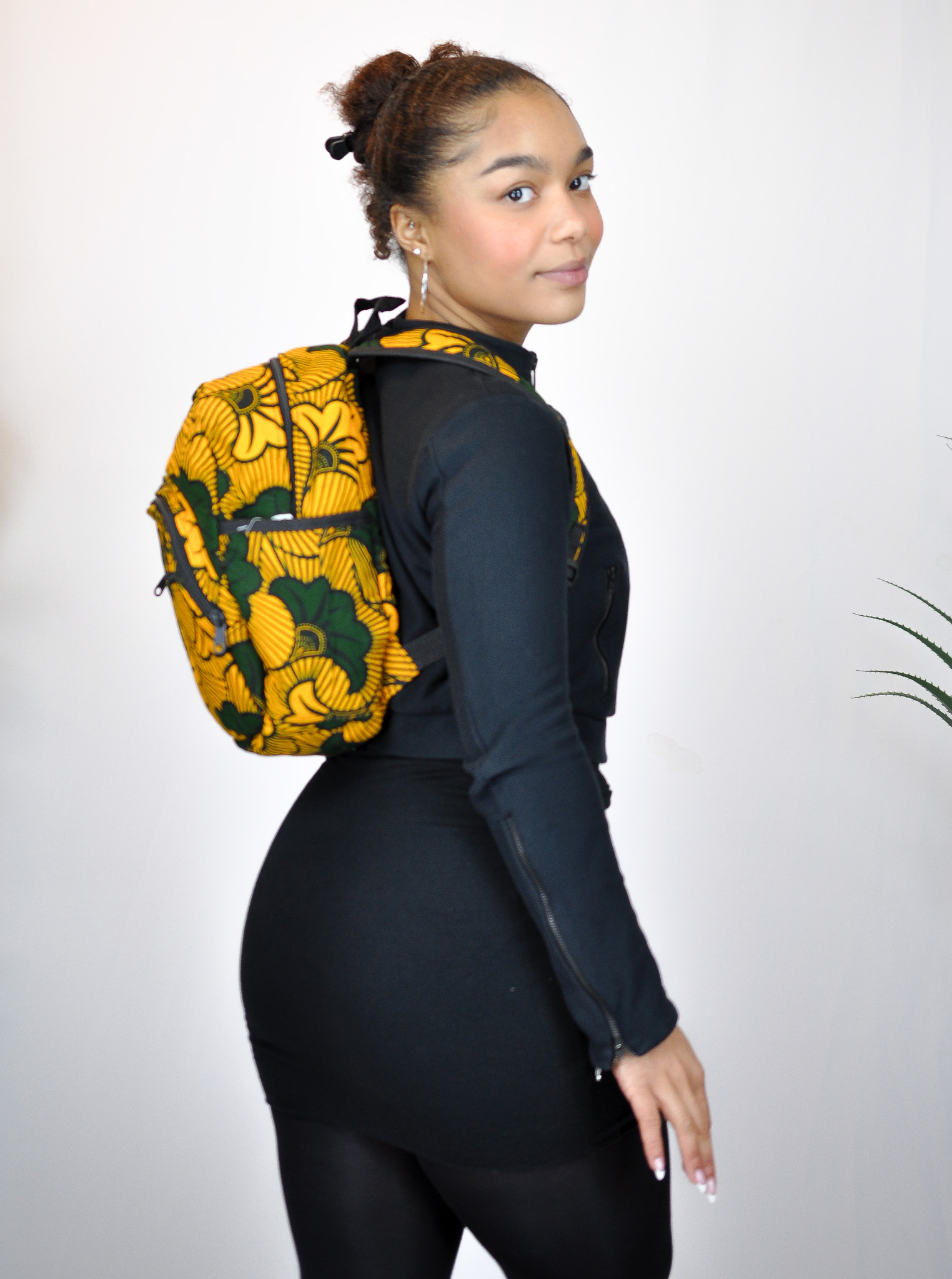 Divine Orange and Forest Green Ankara Backpack