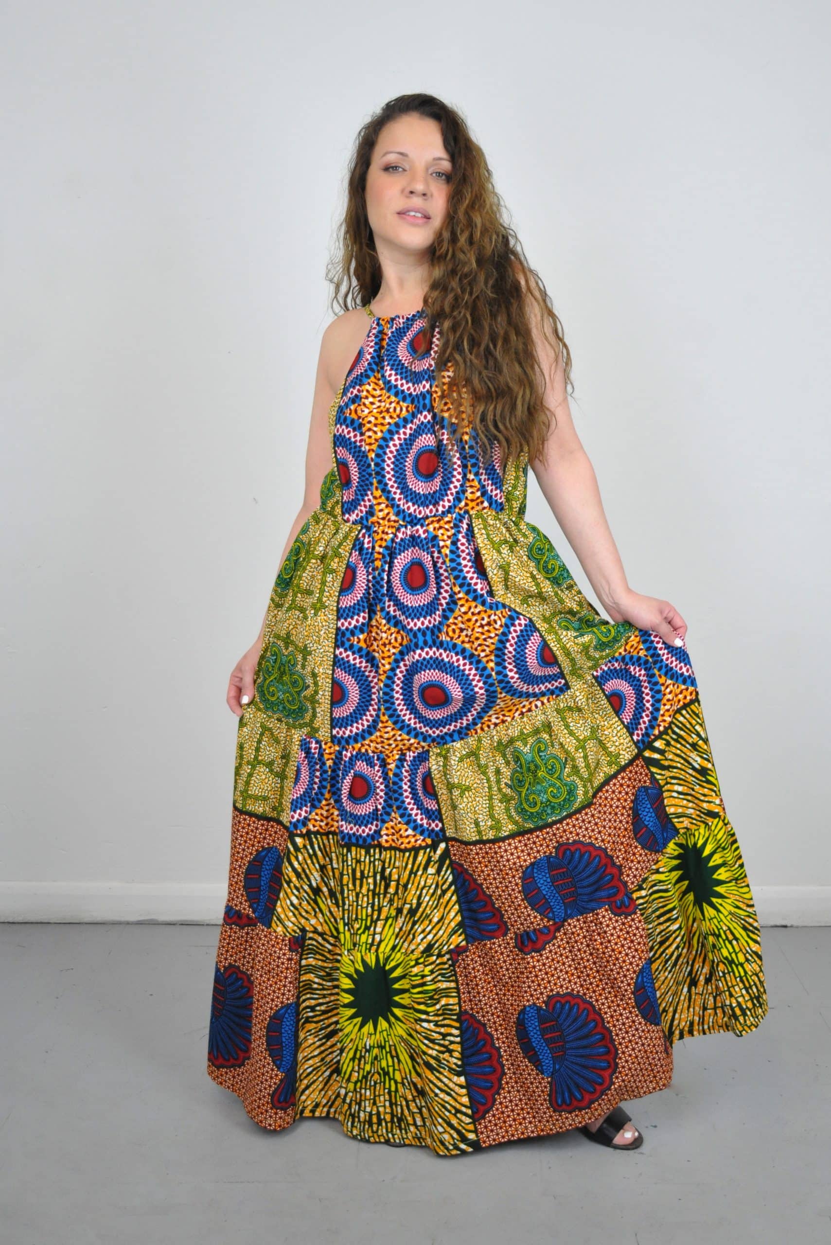 Winda Ankara Patchwork Maxi Dress