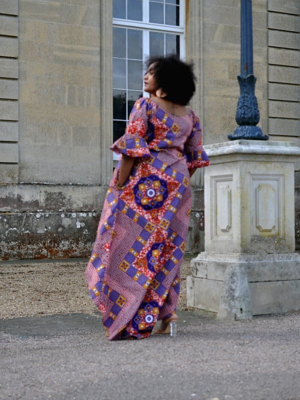 Willow Wide Sleeve African Print Asymmetrical Dress - Image 4
