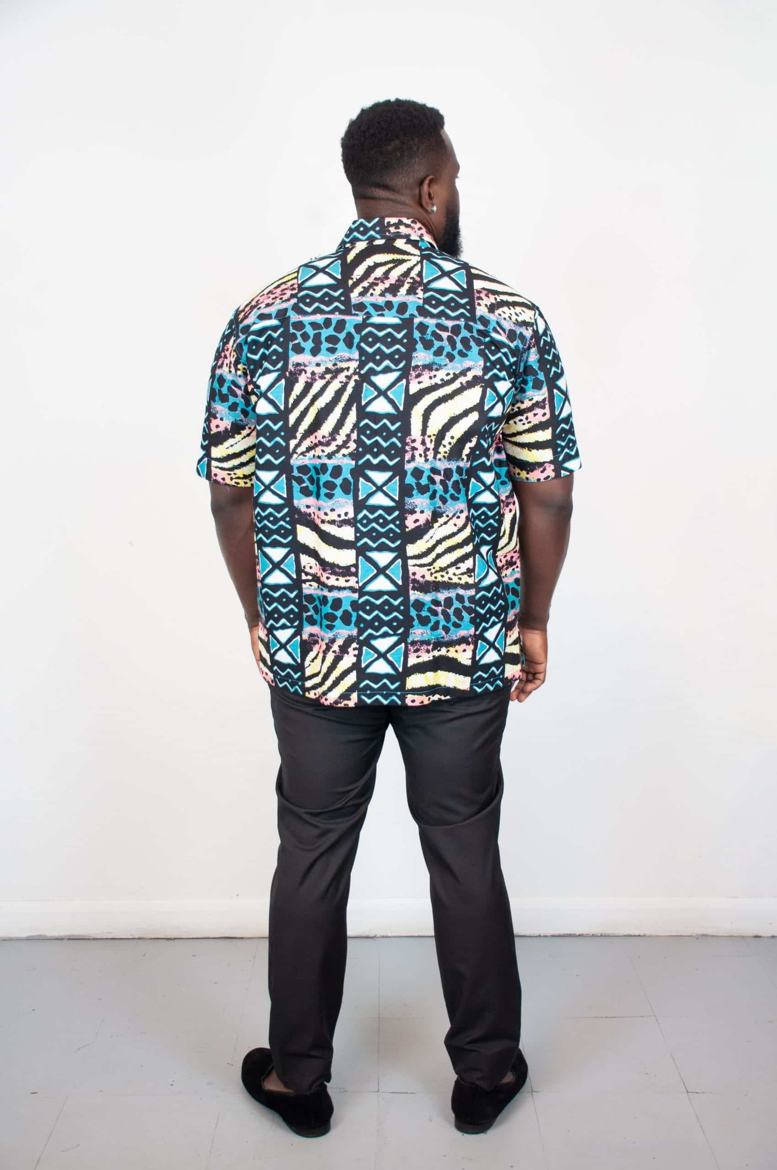 Osogo Ankara Short Sleeve Shirt - Image 3