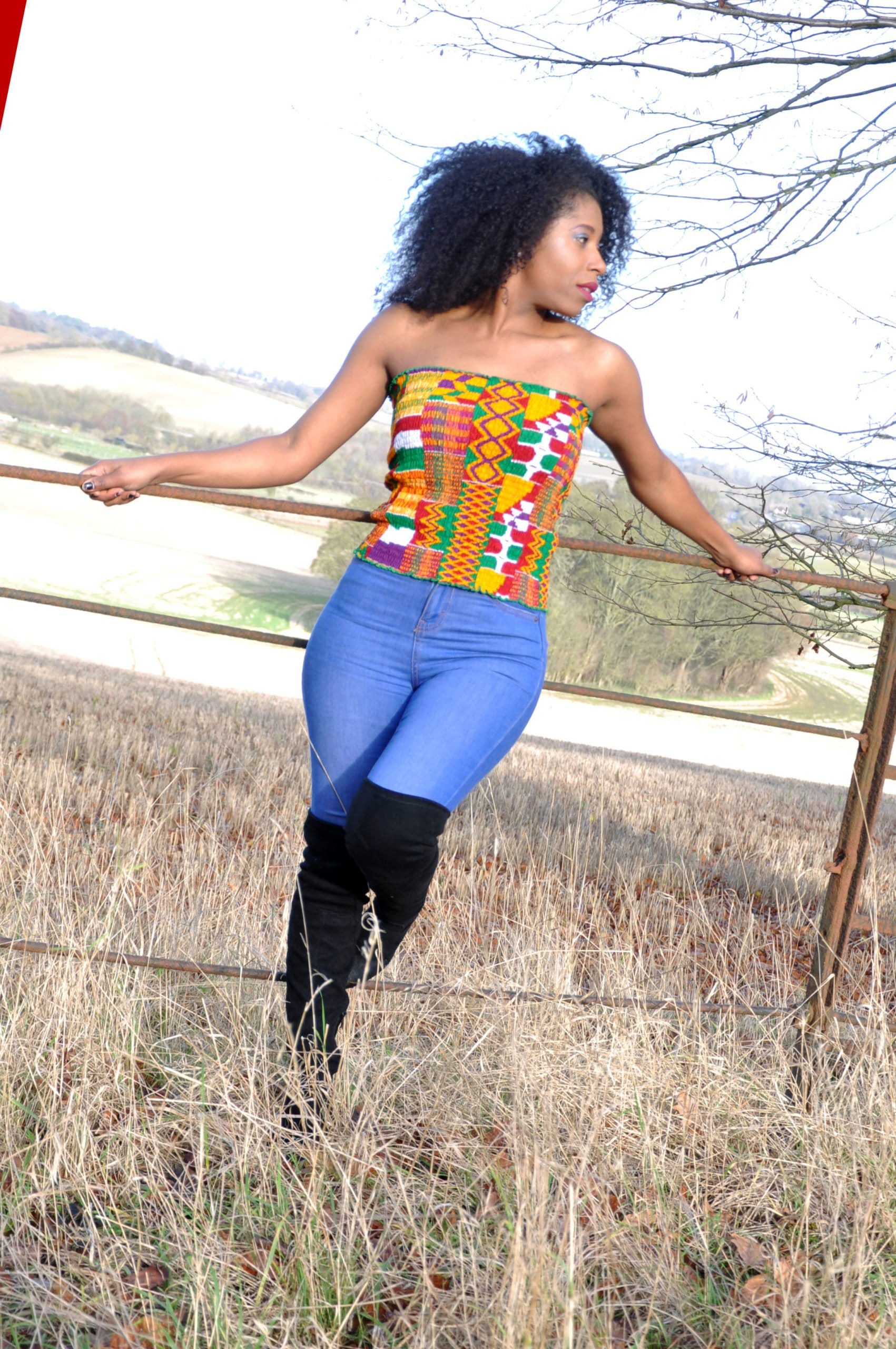 Kente African Print Bandeau Tube Top - Image 5