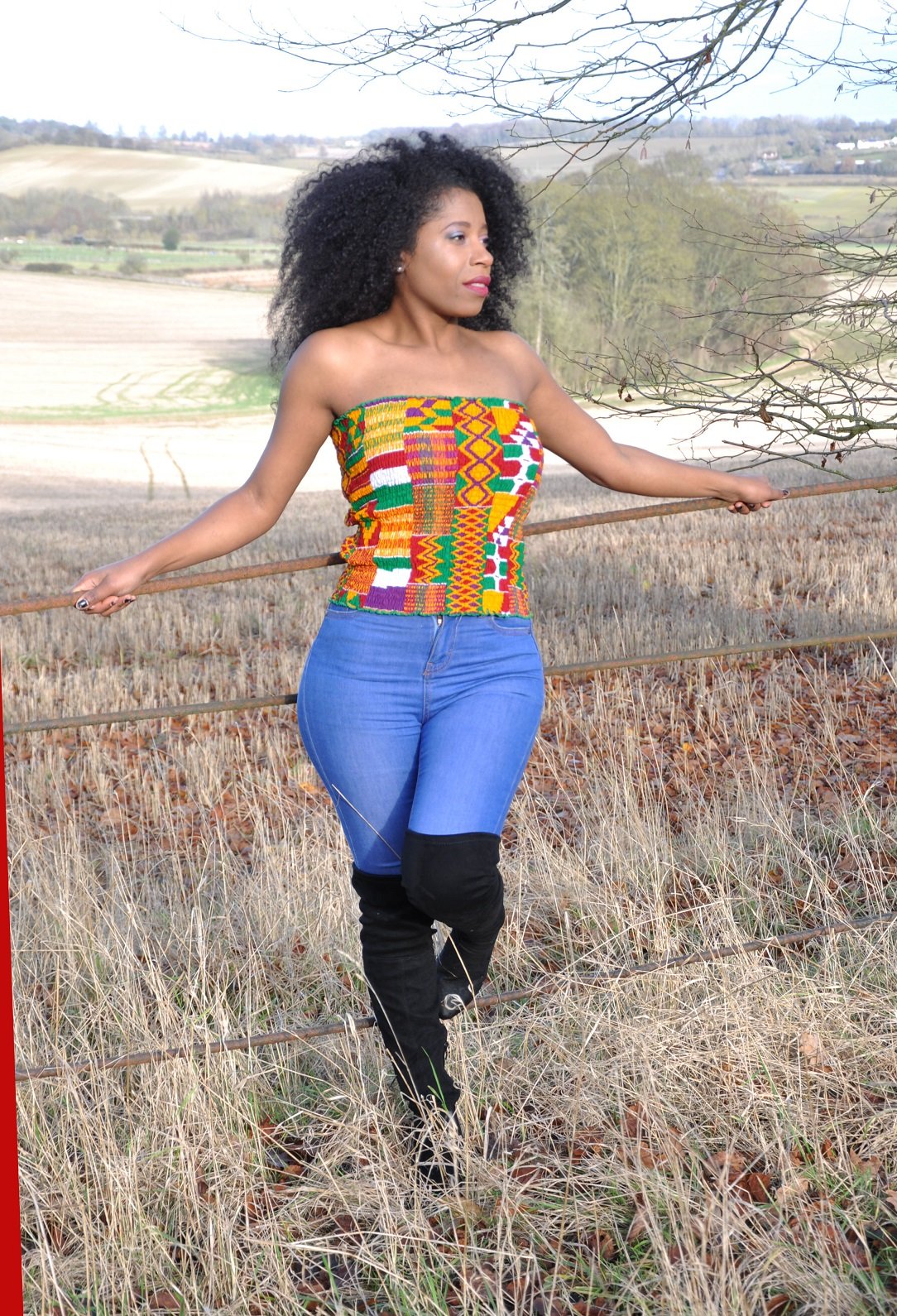 Kente African Print Bandeau Tube Top - Image 4
