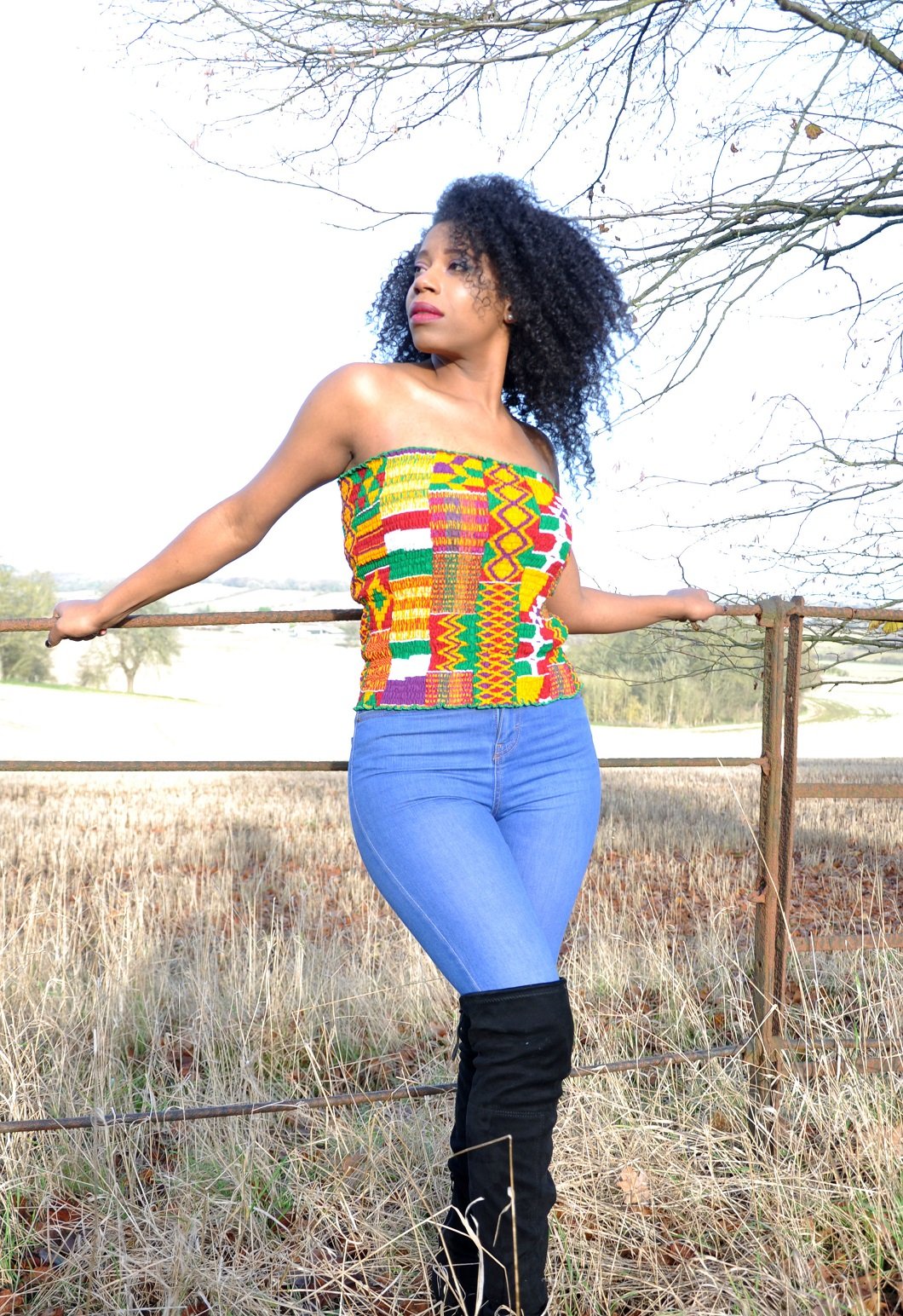 Kente African Print Bandeau Tube Top - Image 2