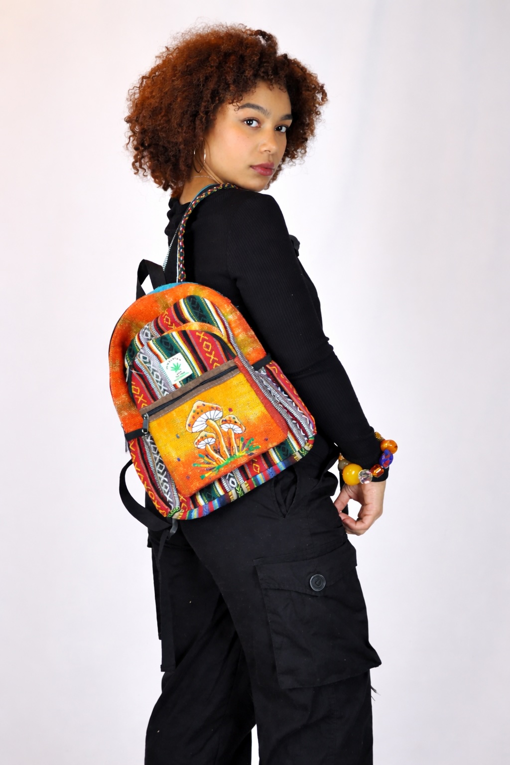 Ekua Hemp Mushroom Backpack - Image 3