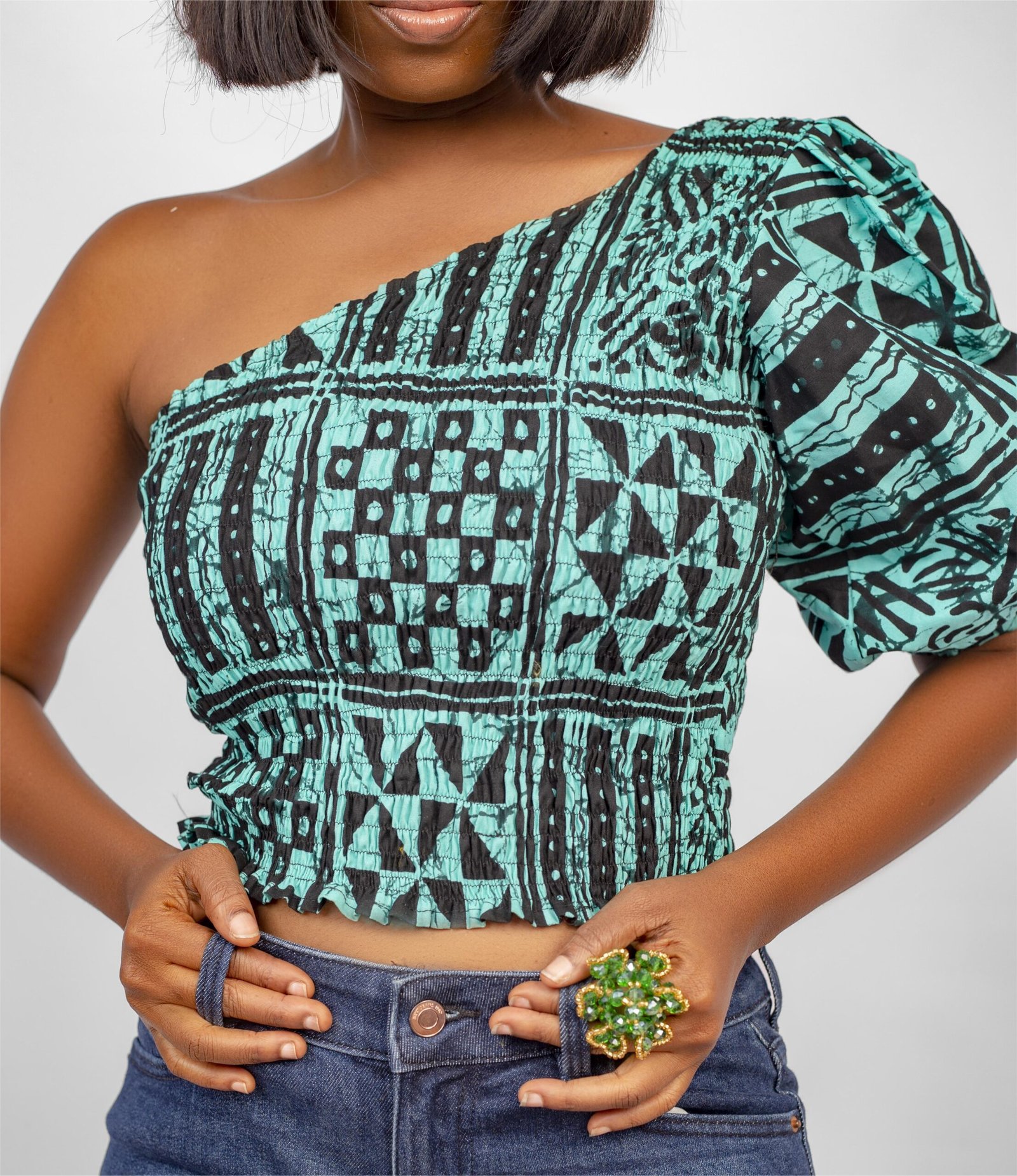 African Print Crop Top - Jeade - Image 3