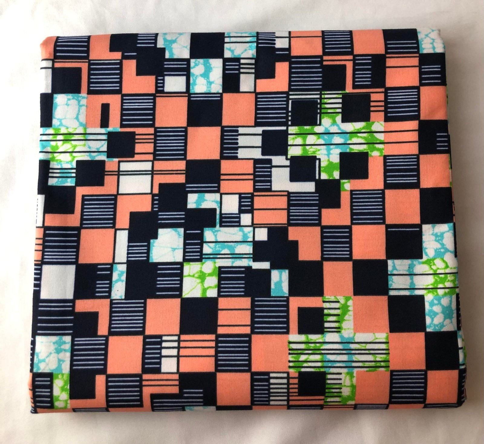 African Ankara Multi Cube Design 6 Yards VIP Fabric - Image 2