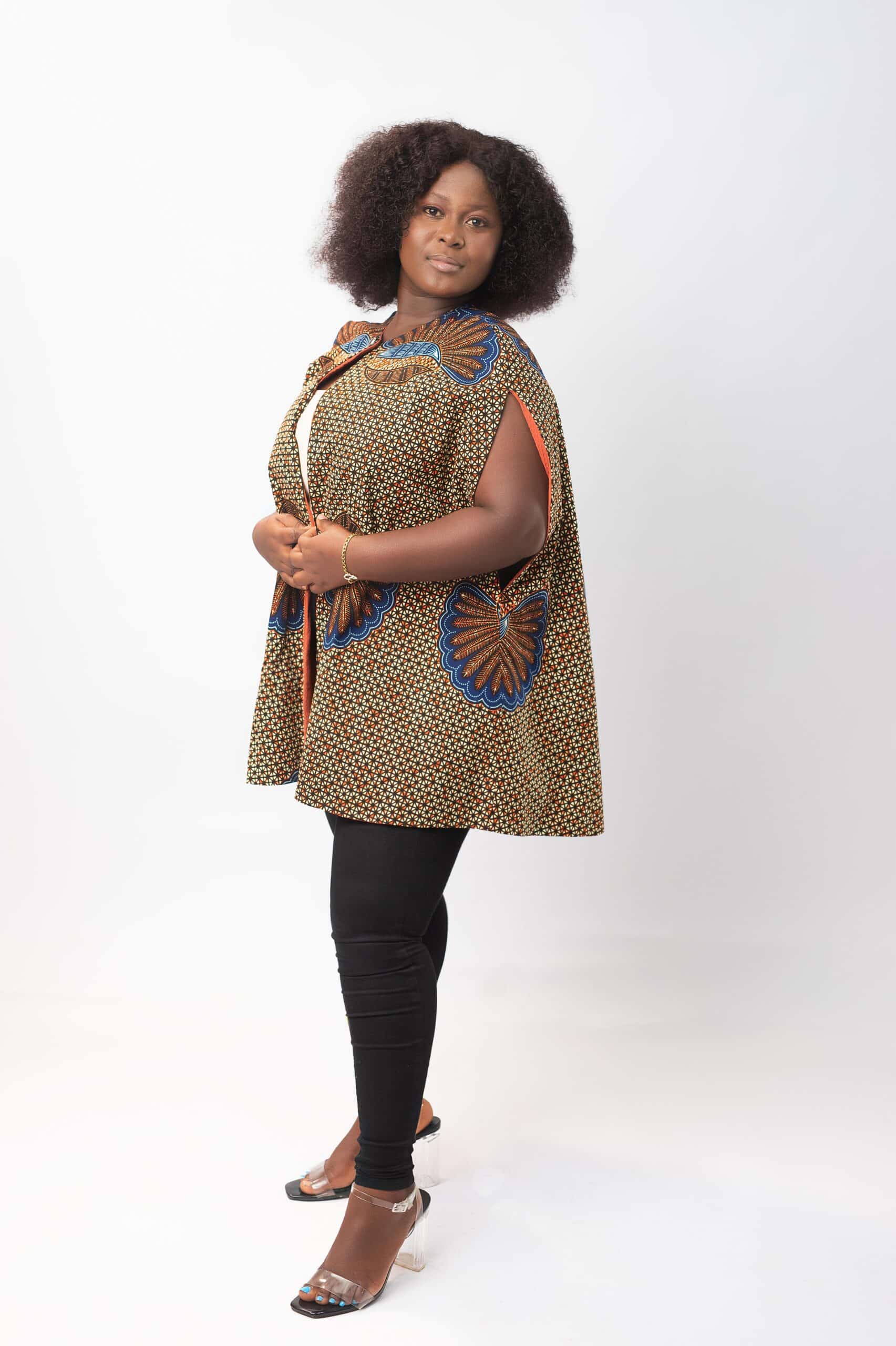 Ina Ankara Cape Style Coat - Image 3