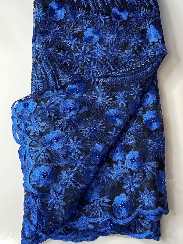Divine Blue French Beautiful Lace Fabric