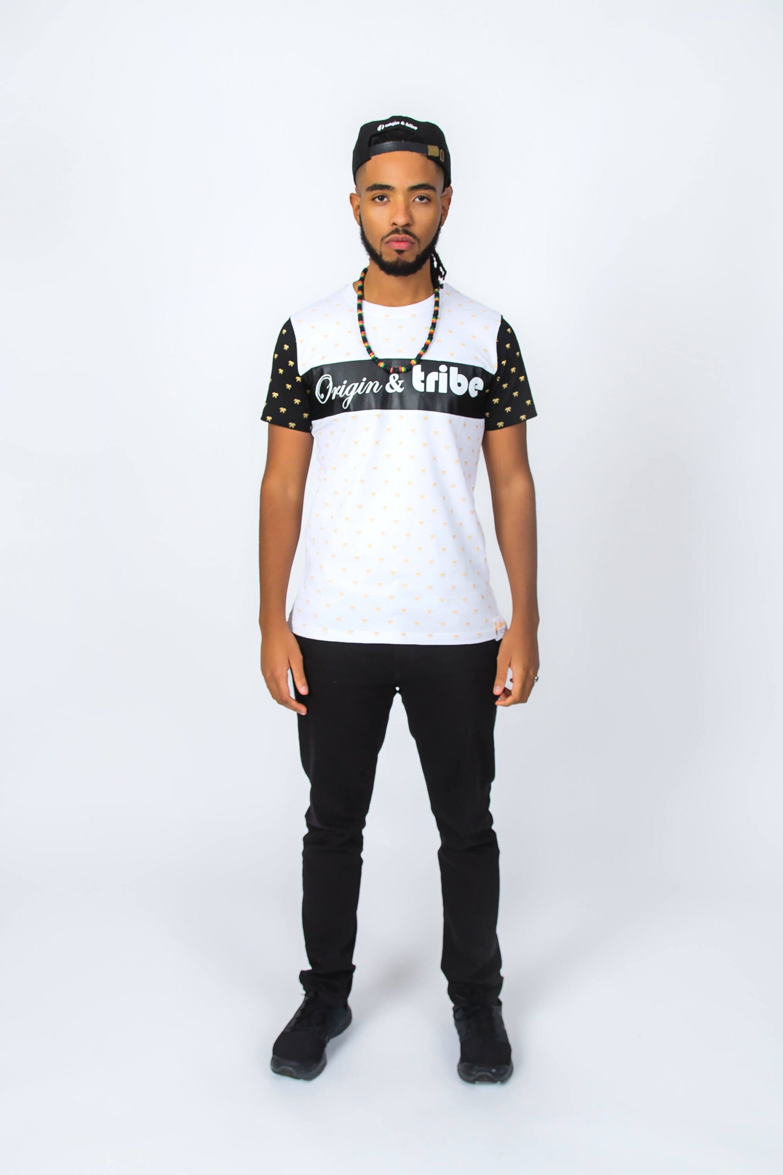 Origin and Tribe Royal Gold Dust Faux Leather Men Tee - Image 6