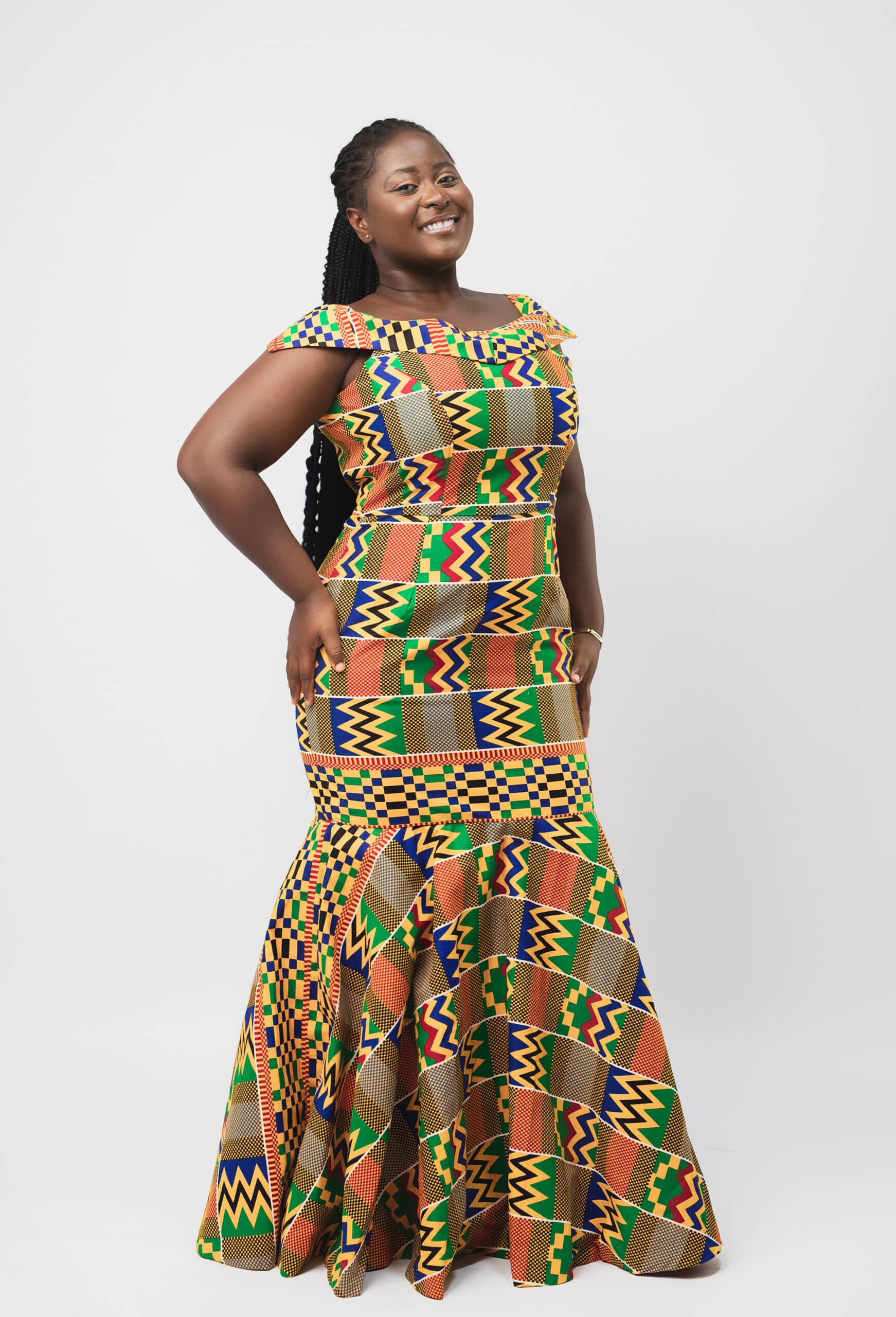 Kadiatou Kente African Silhouette Dress - Image 3