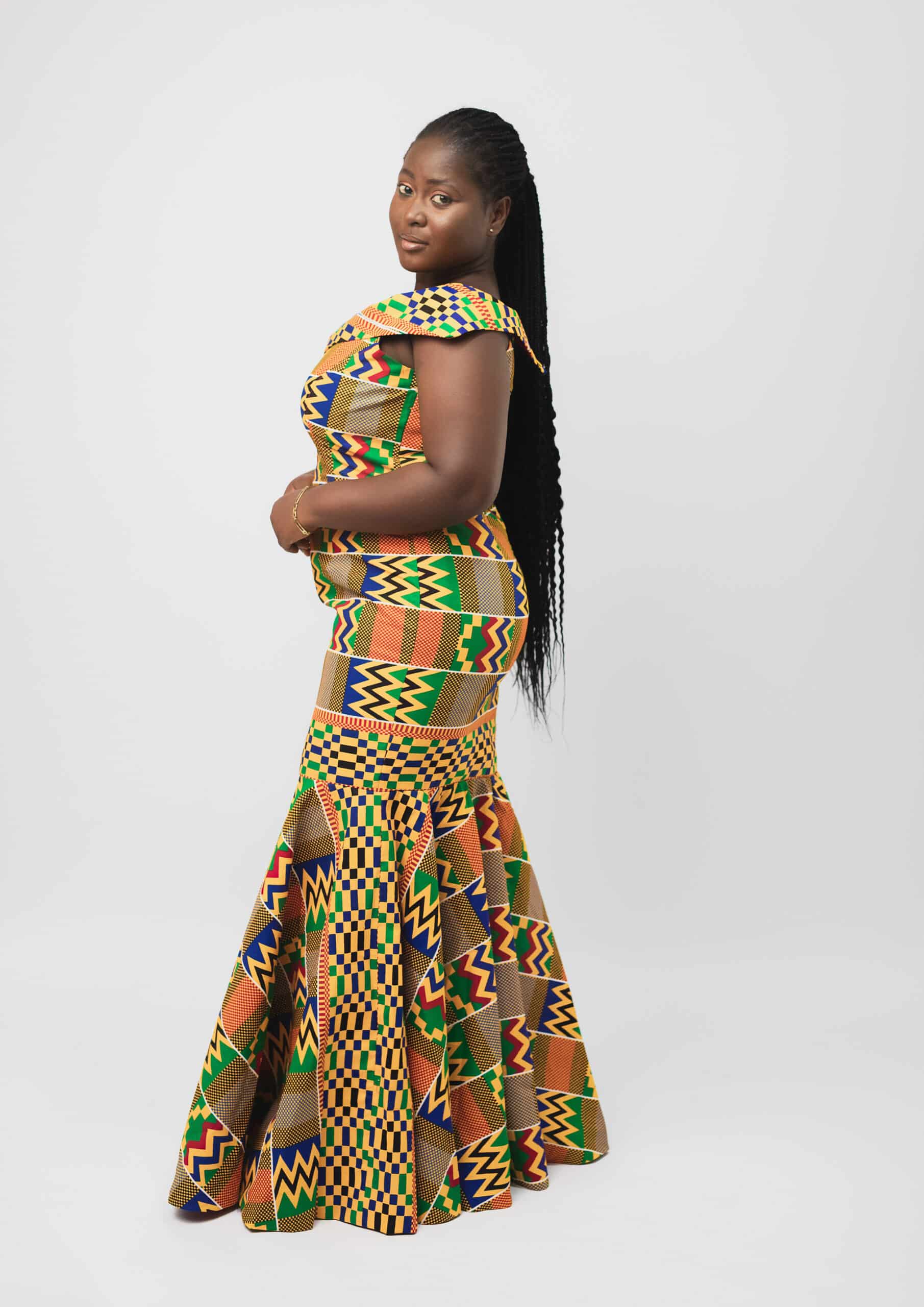 Kadiatou Kente African Silhouette Dress - Image 4