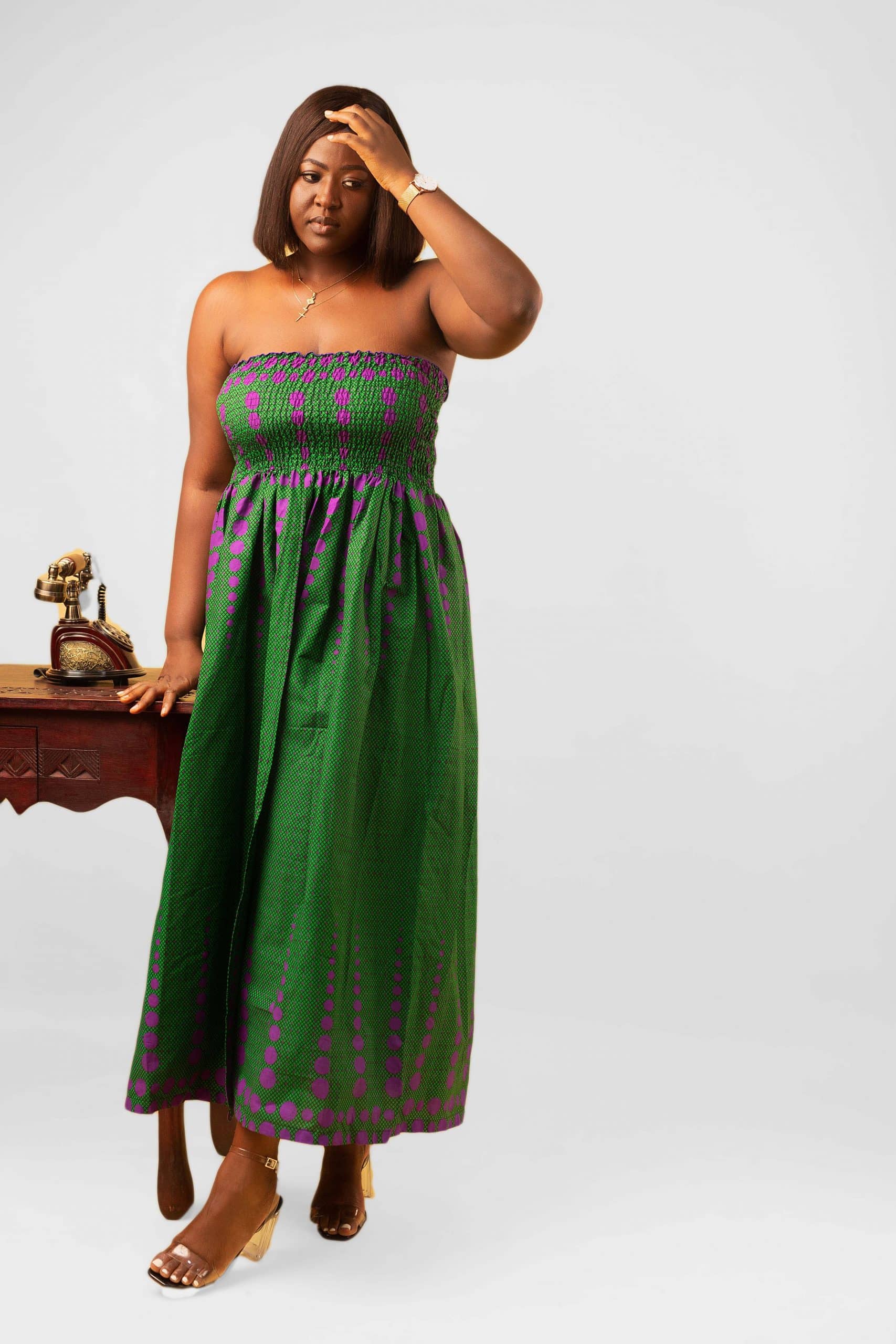 Daphni Ankara Maxi Slit Dress - Image 2