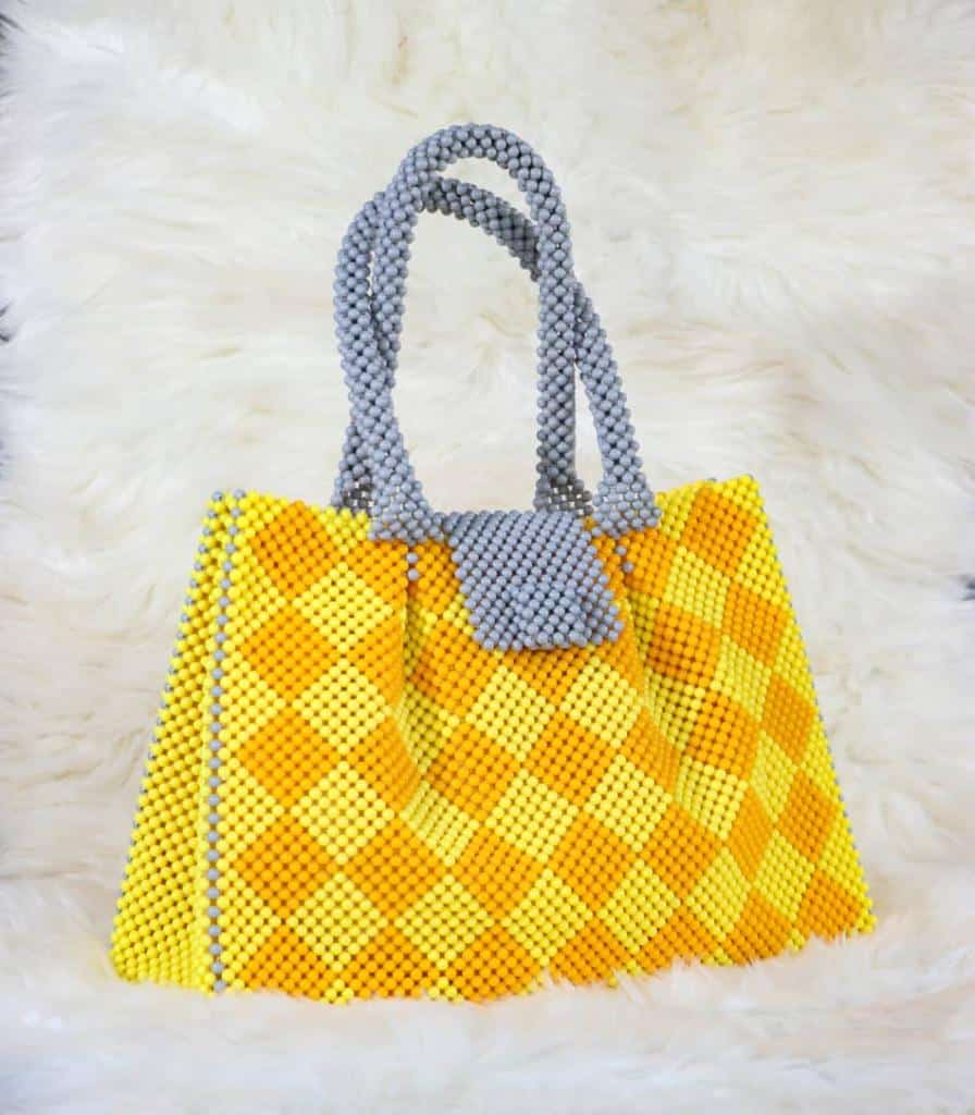 Yellow & Orange Handmade Elegant Beaded Handbag