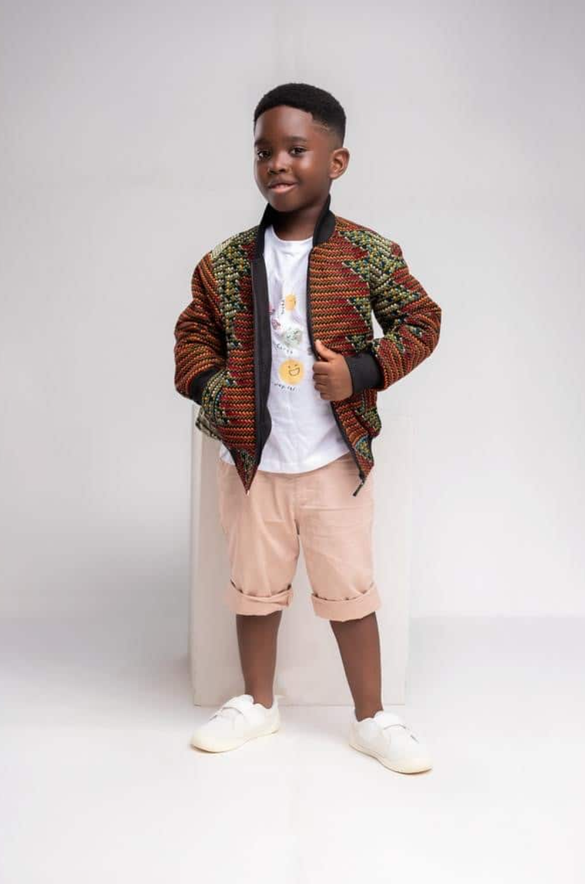Kids Unisex Bomber Jacket in African Print Bomber Jacket