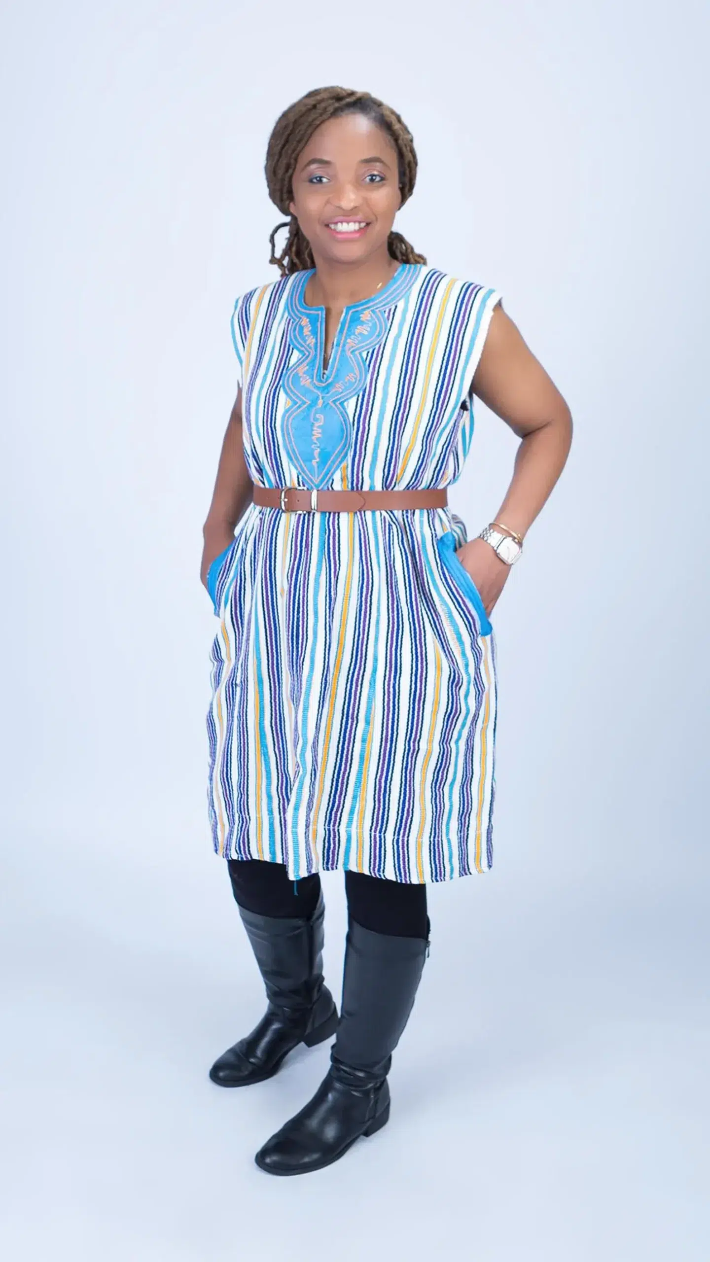 Handwoven Batakari Dress with Embroidery