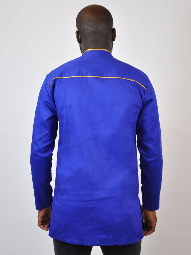Bold Blue African Embroidered Shirt - Image 2