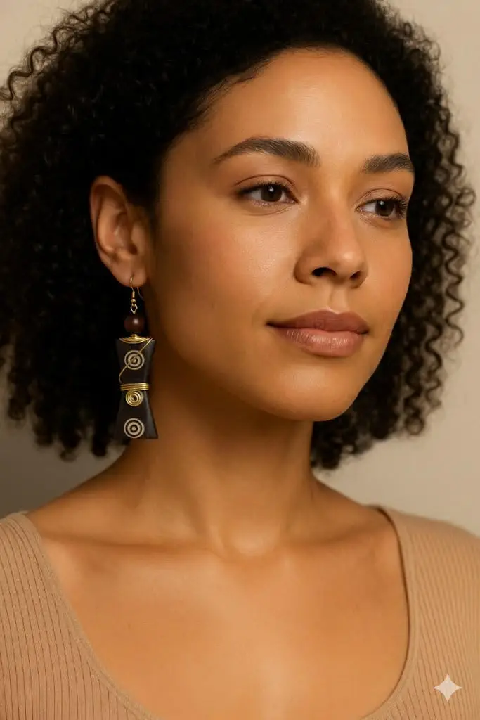 Handcrafted Wooden African Kenyan Tribal Earrings -Boho