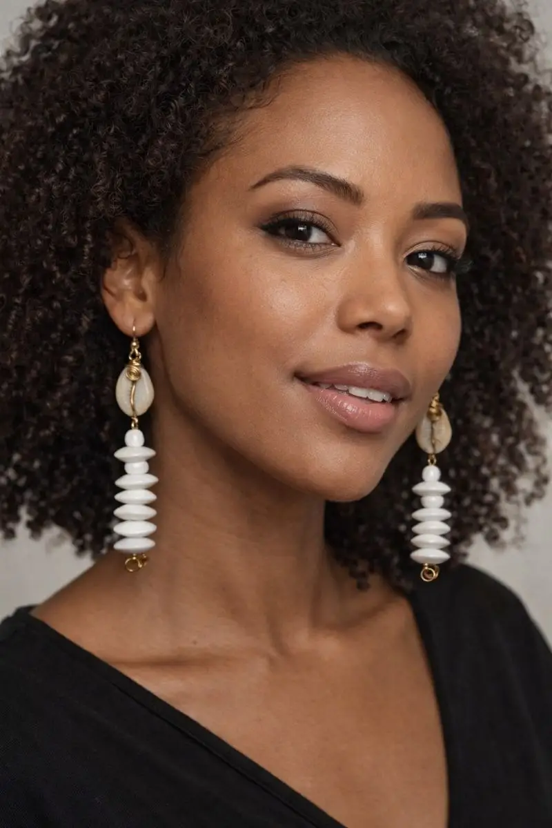 Handcrafted Wooden African Kenyan Tribal Earrings -Sahara