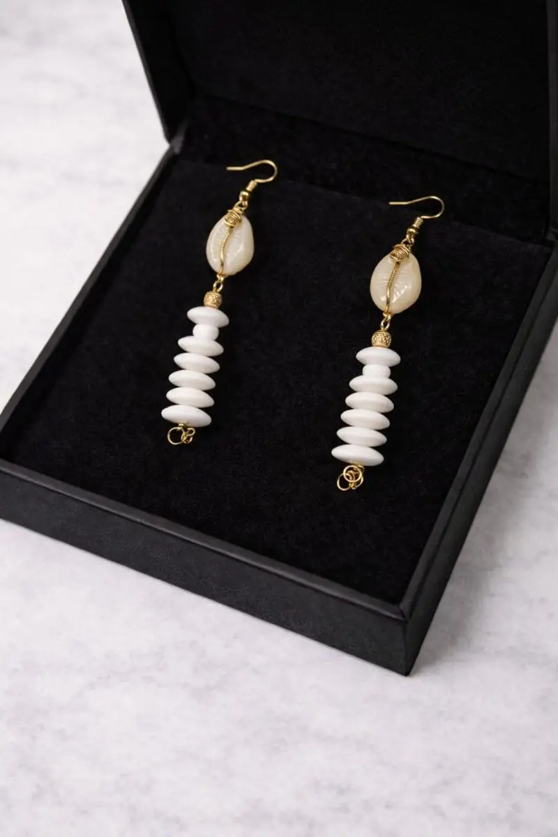 Handcrafted Wooden African Kenyan Tribal Earrings -Sahara - Image 2