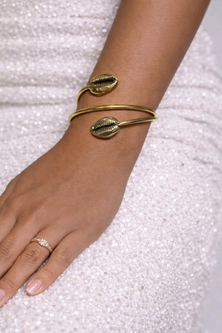 Hammered Gold Africa Map Cuff Bracelet