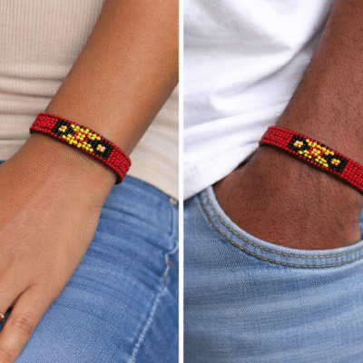 Angola Flag Beaded Bracelet