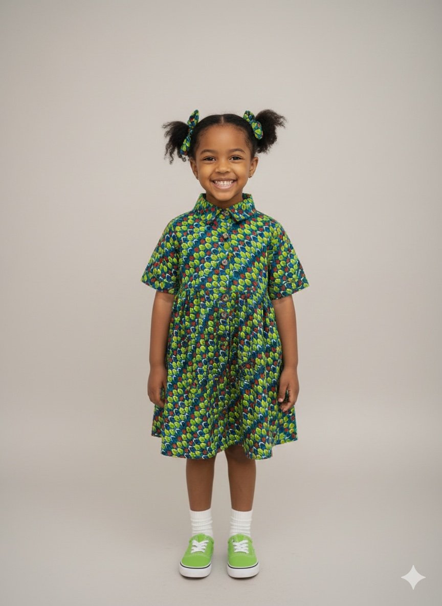 Girls African Print Dress