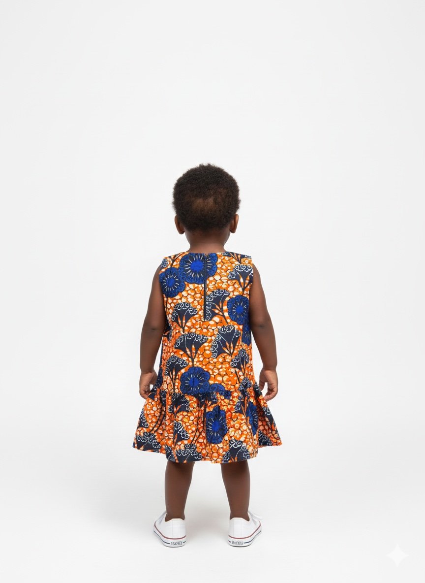Girls African Print Dress - Image 4