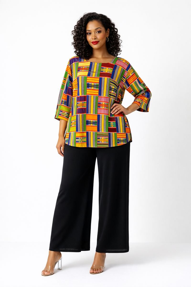 African Print Patchwork Top