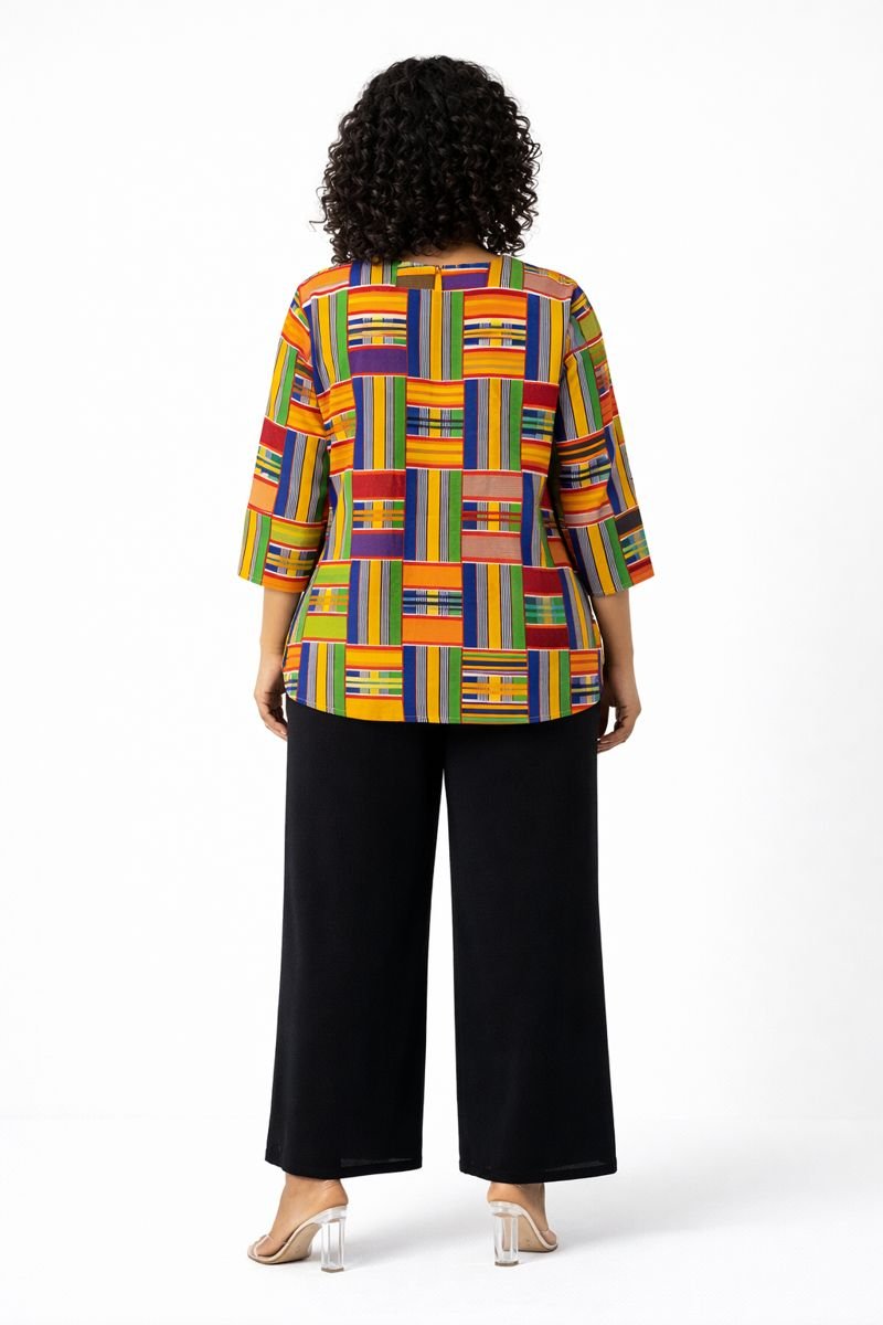 African Print Patchwork Top - Image 4