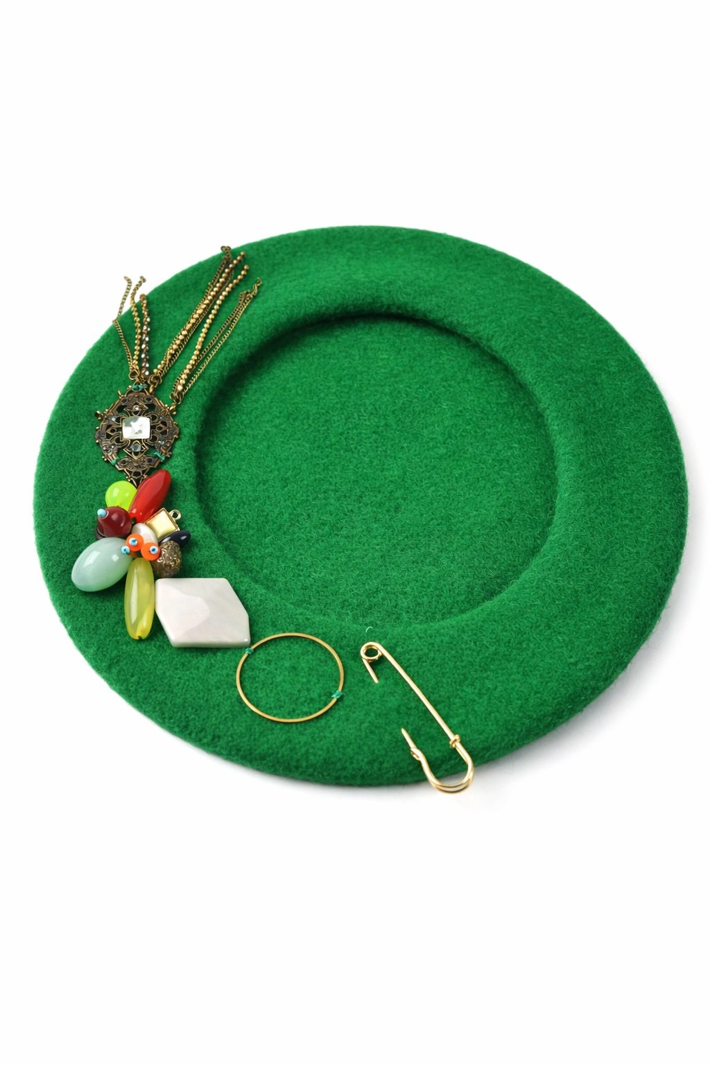 Handmade Reworked Beaded Wool Beret - Image 16