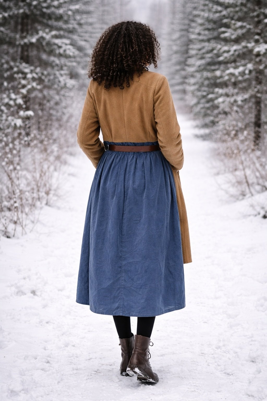 Winter Midi Skirt with Belt - Image 4