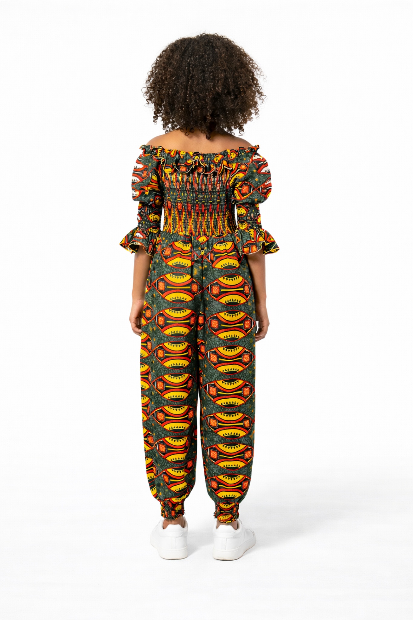 Joyce African Ankara Print Kid's Jumpsuit - Image 3