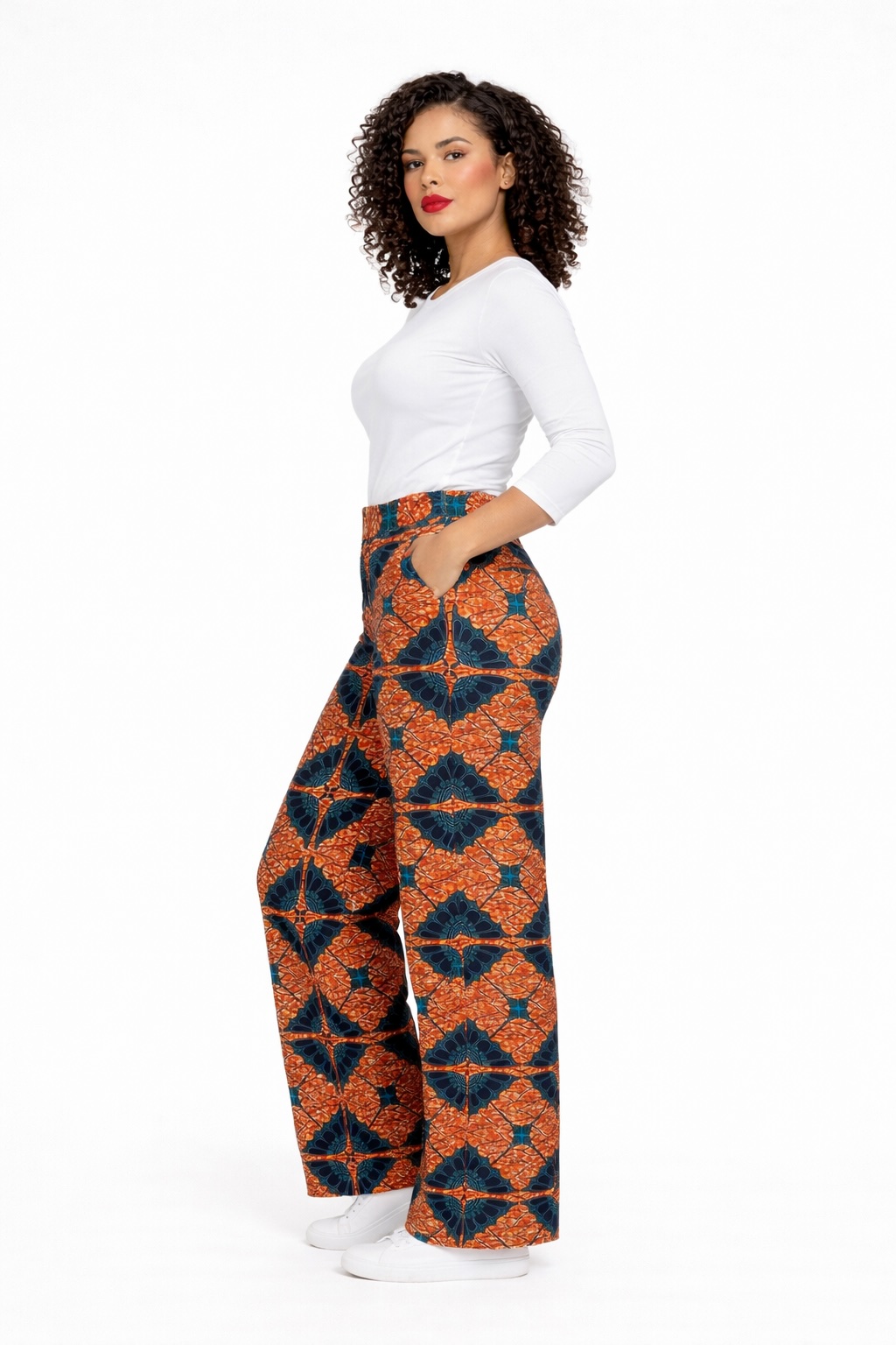 Ankara Print Wide-Leg Trousers - Image 4