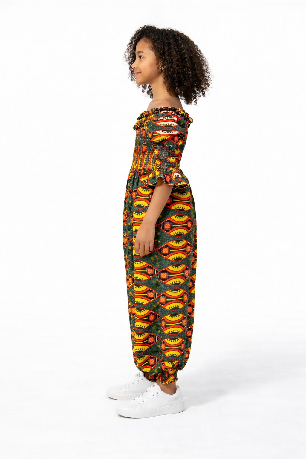 Joyce African Ankara Print Kid's Jumpsuit - Image 2