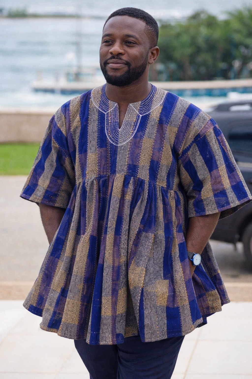 Heritage Indigo Fugu Peplum Top - Image 4