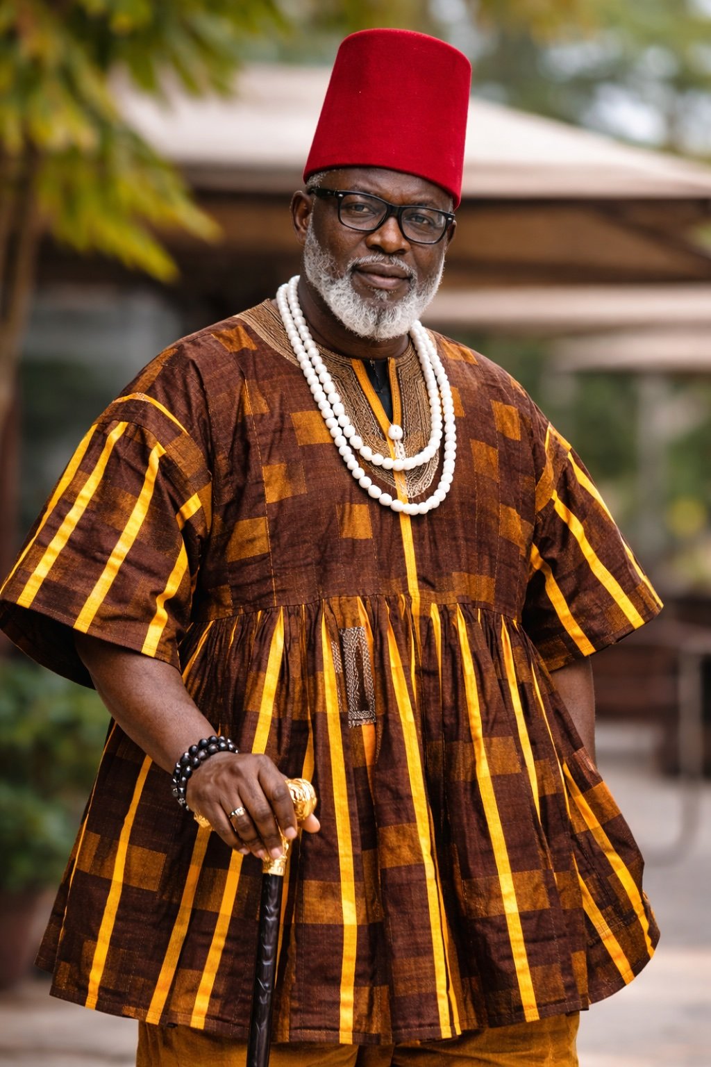 Heritage Brown Fugu Traditional Smock – Authentic Ghanaian Batakari Tunic - Image 5