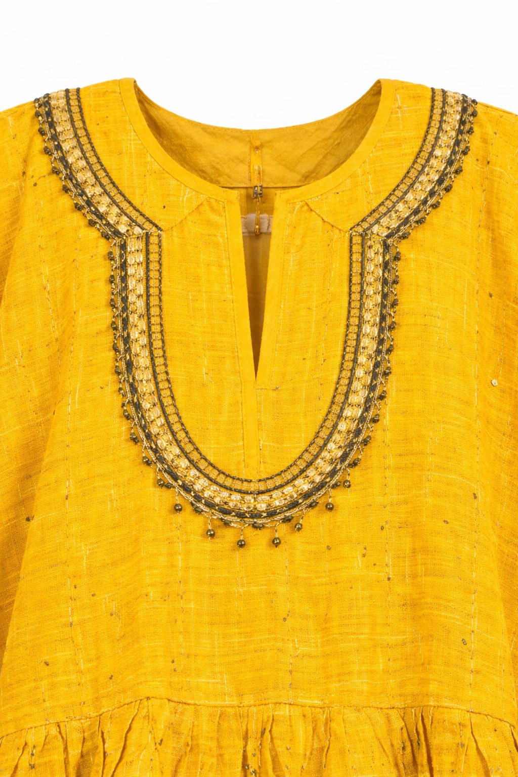 Heritage Mustard Fugu Traditional Smock – Authentic Ghanaian Batakari Tunic - Image 4