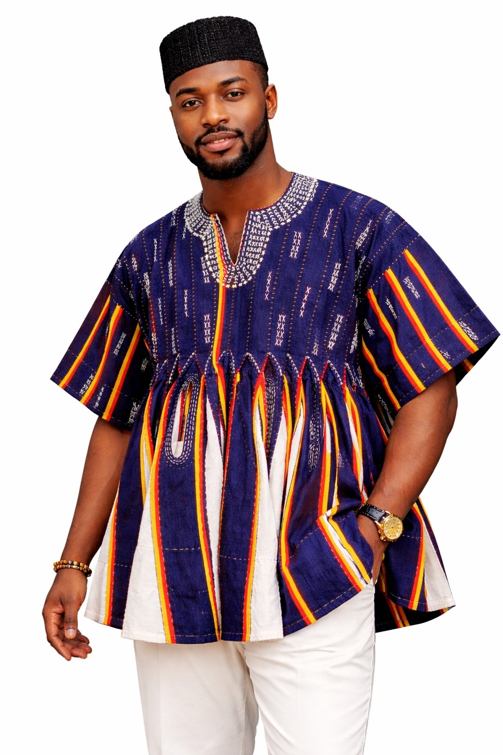 Heritage Royal Stripe Fugu Peplum Top