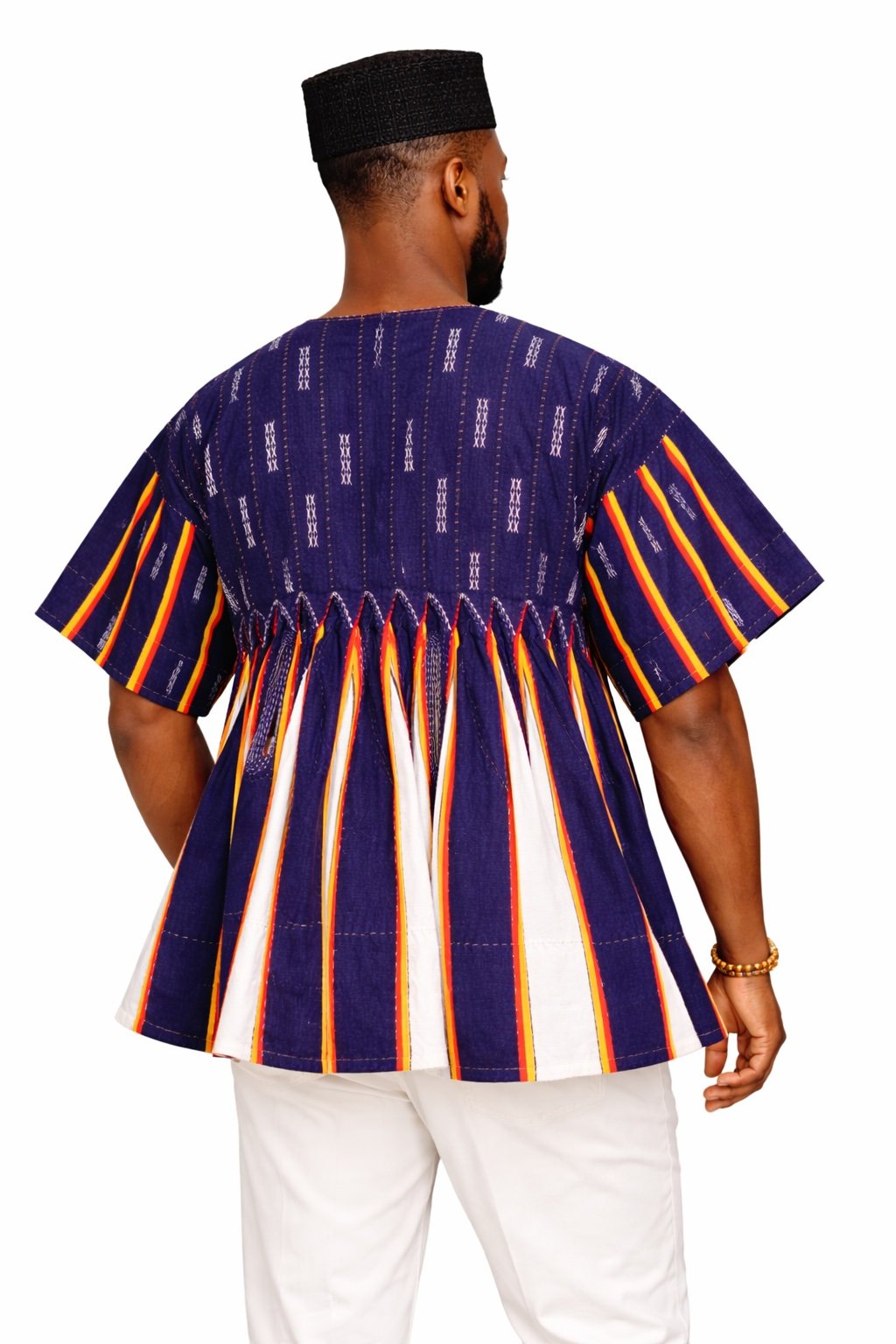 Heritage Royal Stripe Fugu Peplum Top - Image 5
