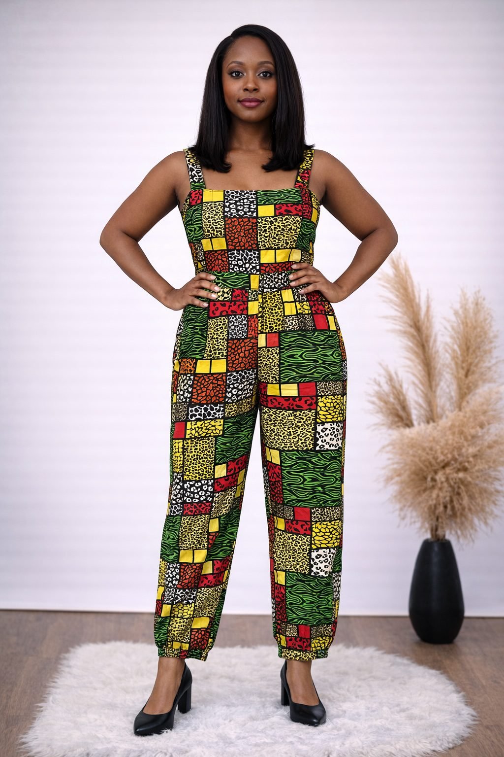 Multicolour African Print Straight-Leg Jumpsuit