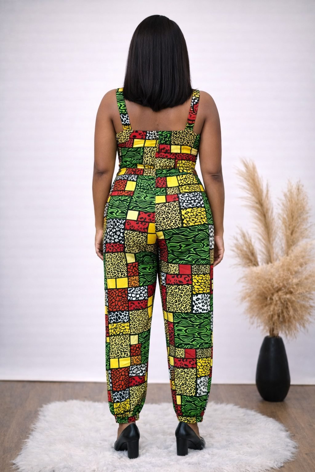 Multicolour African Print Straight-Leg Jumpsuit - Image 3