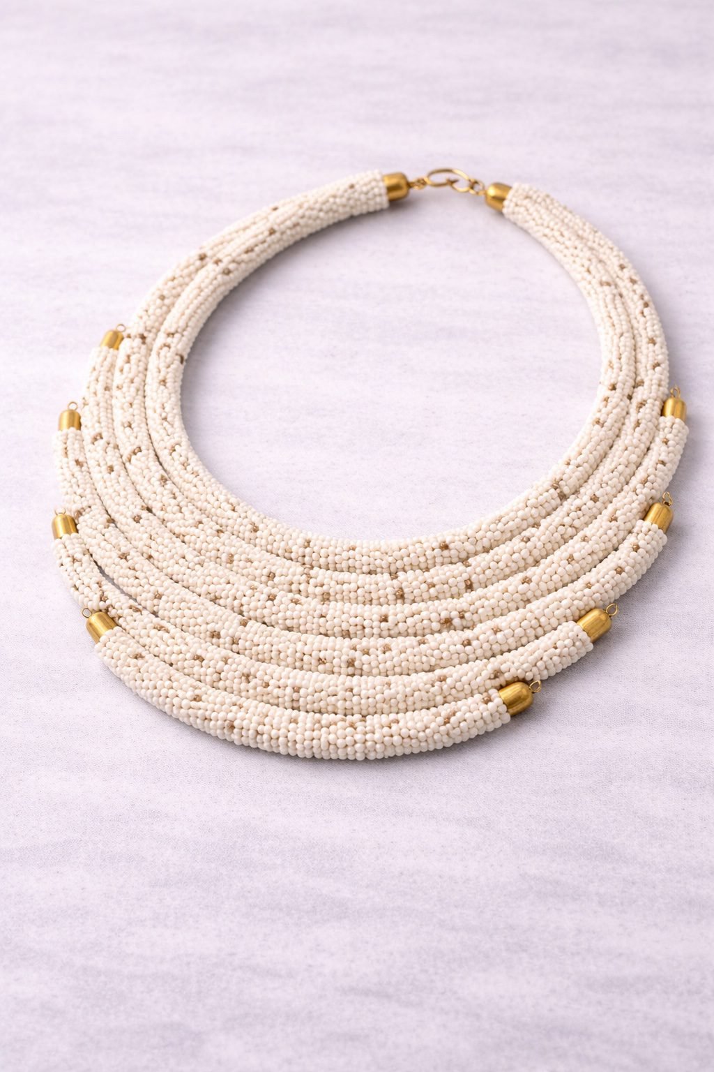 Multilayer Handcrafted Beaded Statement Necklace - Image 5