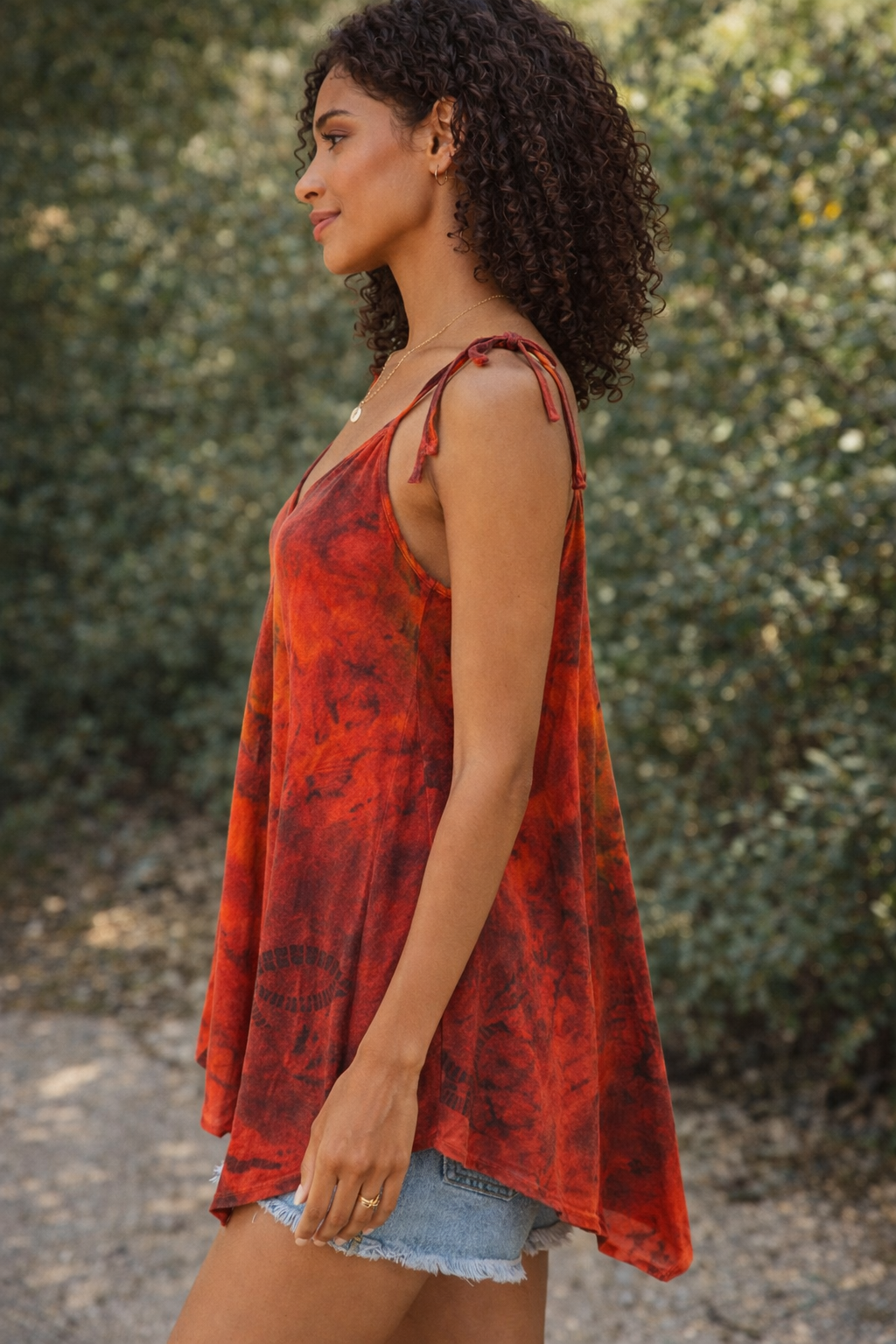 Red Tie-Shoulder Cami Top - Image 4